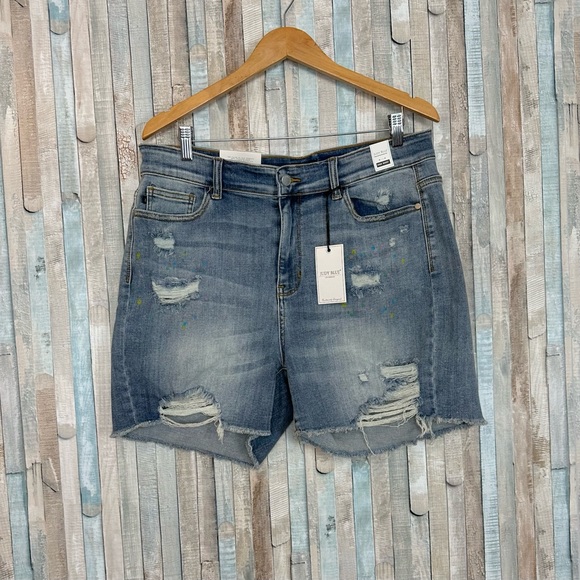 Judy Blue Shorts New Judy Blue 2xl Light Paint Splatter Cut Off
